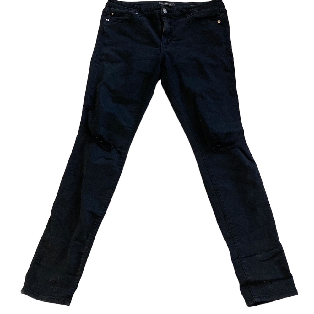 Abercrombie & Fitch Black Distressed Super Skinny Jeans Women's Size 29/30